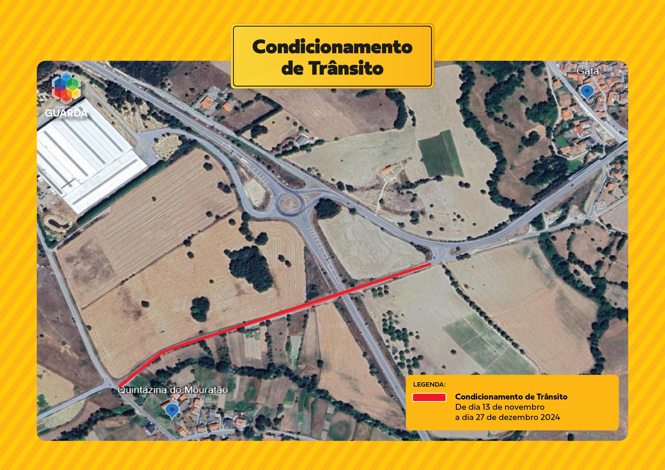 AVISO | CONDICIONAMENTO DE TRÂNSITO | ZONA DA GATA E DA QUINTAZINHA DO MOURATÃO