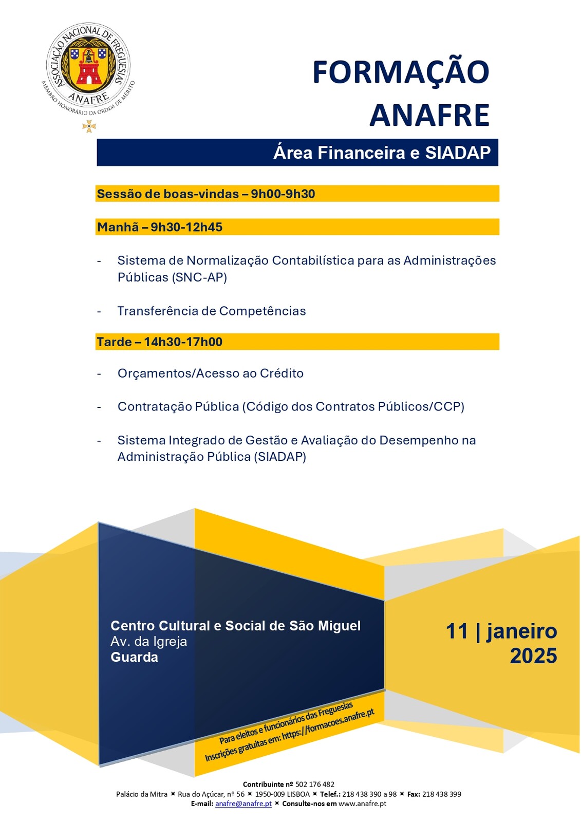 FORMAÇÃO ANAFRE - Área Financeira e SIADAP