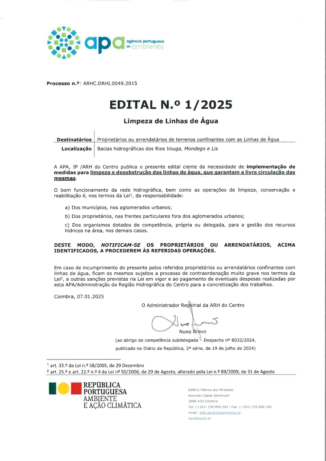 Normas de Limpeza de Linhas de Água