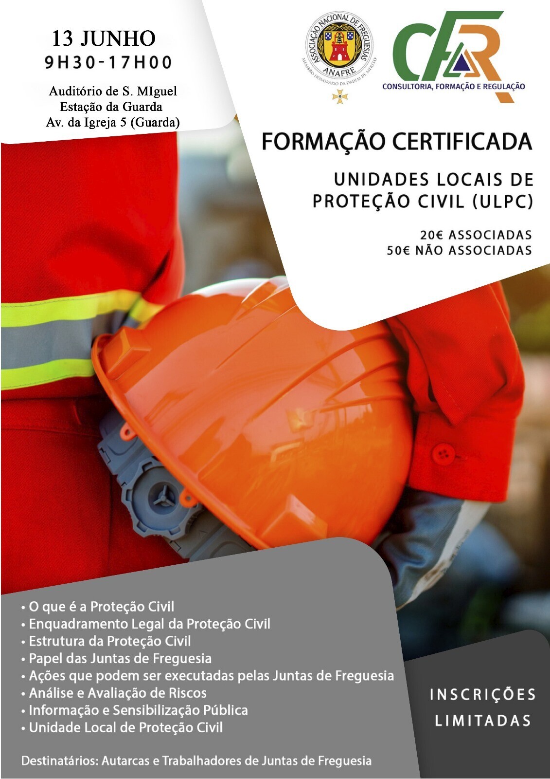 Formação Certificada ANAFRE - UNIDADES LOCAIS DE PROTEÇÃO CIVIL (ULPC) 